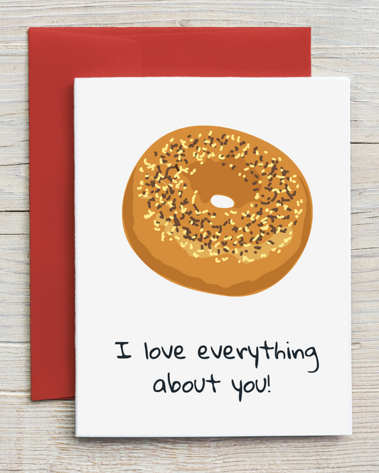 I Love Everything About You Card - Love Card, Anniversary Card