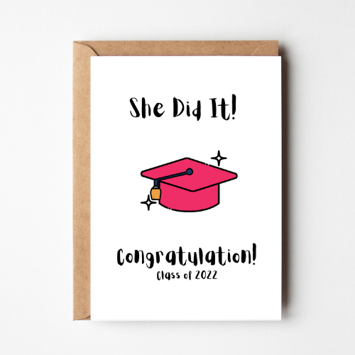 She Did It! Congratulations Greeting card - Savvy Mom and Co.